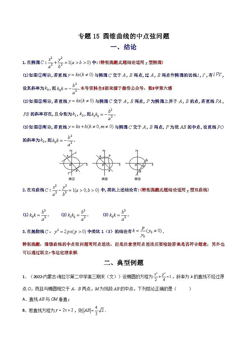2023  高中数学二级结论高效解题17讲：结论+真题模拟题+举一反三01