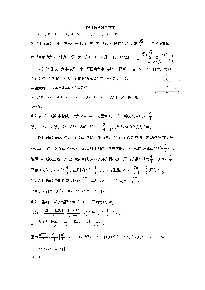 2023南充高级中学高二下学期第二次月考试题数学（理）含答案01