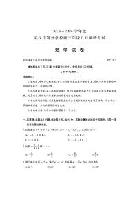 2024届湖北省武汉市部分学校高三上学期9月调研考试 数学 PDF版