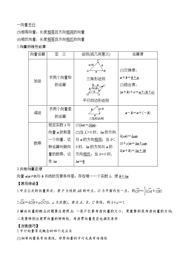 2024年新高考数学一轮复习题型归类与强化测试专题32平面向量的概念及线性运算（Word版附解析）第2页