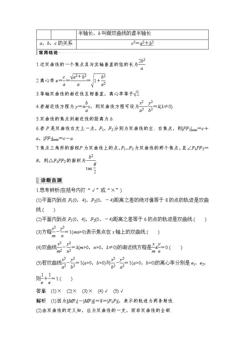 新高考数学一轮复习课时过关练习第08章 平面解析几何第6节 双曲线 (含解析)02