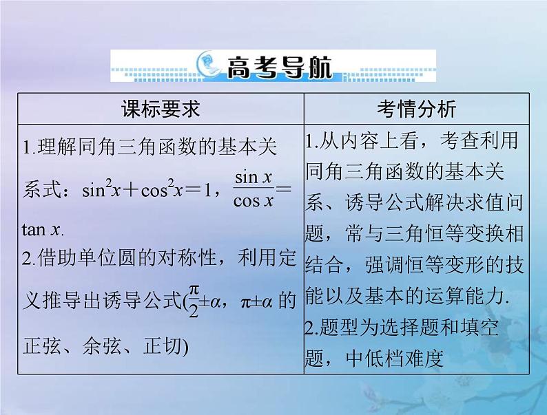 高考数学一轮总复习课件第3章三角函数解三角形第2讲同角三角函数的基本关系与诱导公式（含解析）02