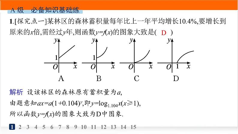 人教A版高中数学必修第一册4-5-3函数模型的应用分层作业课件第2页
