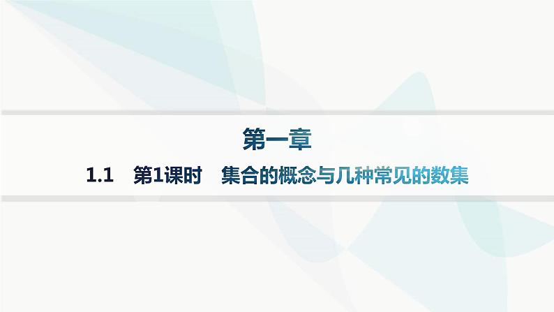 人教A版高中数学必修第一册第1章集合与常用逻辑用语1-1第1课时集合的概念与几种常见的数集分层作业课件01