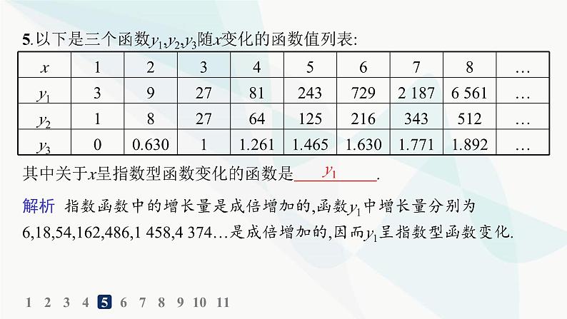 人教A版高中数学必修第一册第4章指数函数与对数函数4-5第1课时不同函数增长的差异分层作业课件第6页