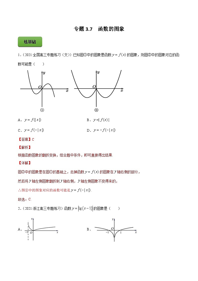 新高考数学一轮复习讲练测专题3.7函数的图象（练）（含解析）01