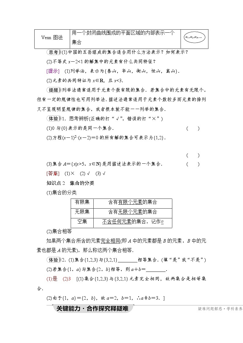新教材数学苏教版必修第一册第1章 1.1 第2课时　集合的表示 课件02