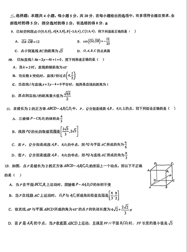 辽宁省实验中学2023-2024学年高二上学期10月月考数学试题第2页