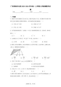 广西贵港市名校2023-2024学年高一上学期入学检测数学试题