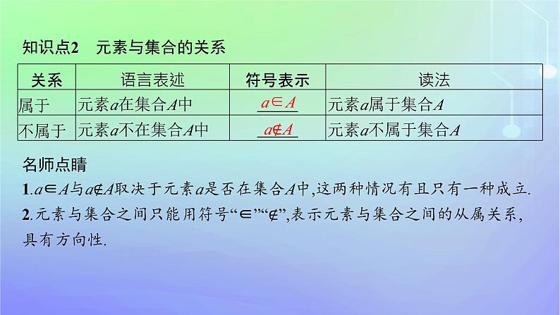 新教材2023_2024学年高中数学第1章预备知识1集合1.1集合的概念与表示第1课时集合的概念课件北师大版必修第一册07