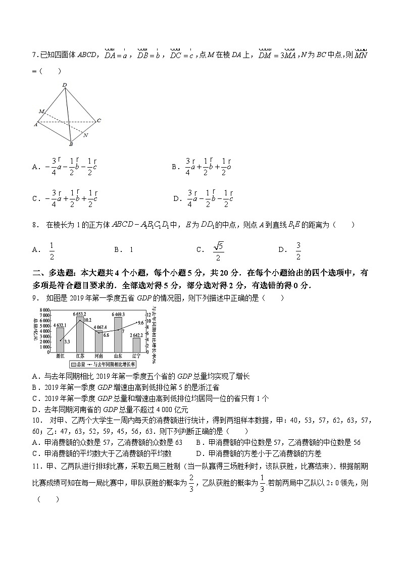 四川省绵阳南山中学实验学校2023-2024学年高二上学期9月月考数学试题02