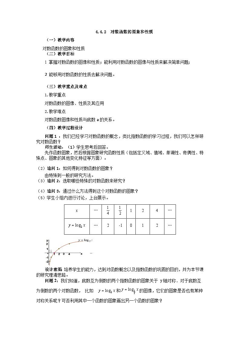 4.4.2 对数函数的图象和性质第1页