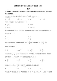 2024湖南省师大附中高三上学期月考（二）数学试题含解析