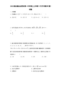 2022届安徽省合肥市第一中学高三上学期11月月考数学（理）试题（解析版）