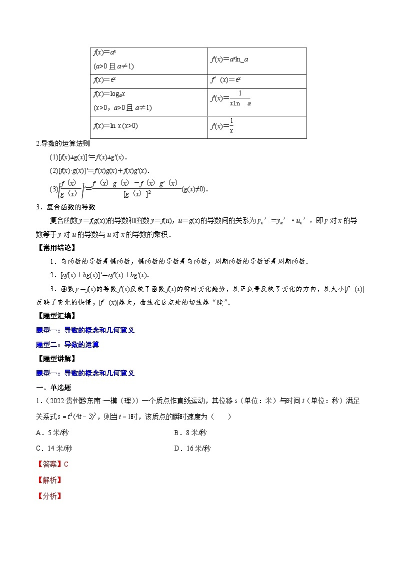 新高考数学一轮复习知识点总结与题型精练专题09 导数的概念与运算（含解析）第2页