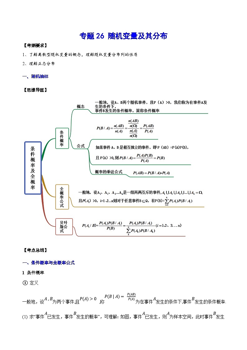 新高考数学一轮复习知识点总结与题型精练专题26 随机变量及其分布（含解析）第1页