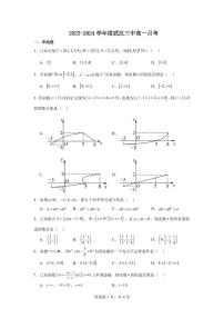 湖北省武汉市第三中学2023-2024学年高一上学期10月月考数学试卷