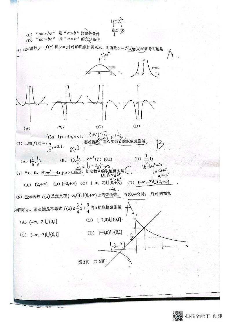 2022.11广渠门中学高一期中数学试卷第2页