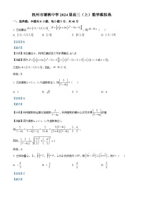 浙江省杭州市塘栖中学2024届高三数学上学期模拟试题（Word版附解析）