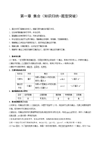 【期中单元知识点归纳】苏教版2019 2023-2024学年高一数学 必修1 第一章+集合（知识归纳+题型突破）试卷