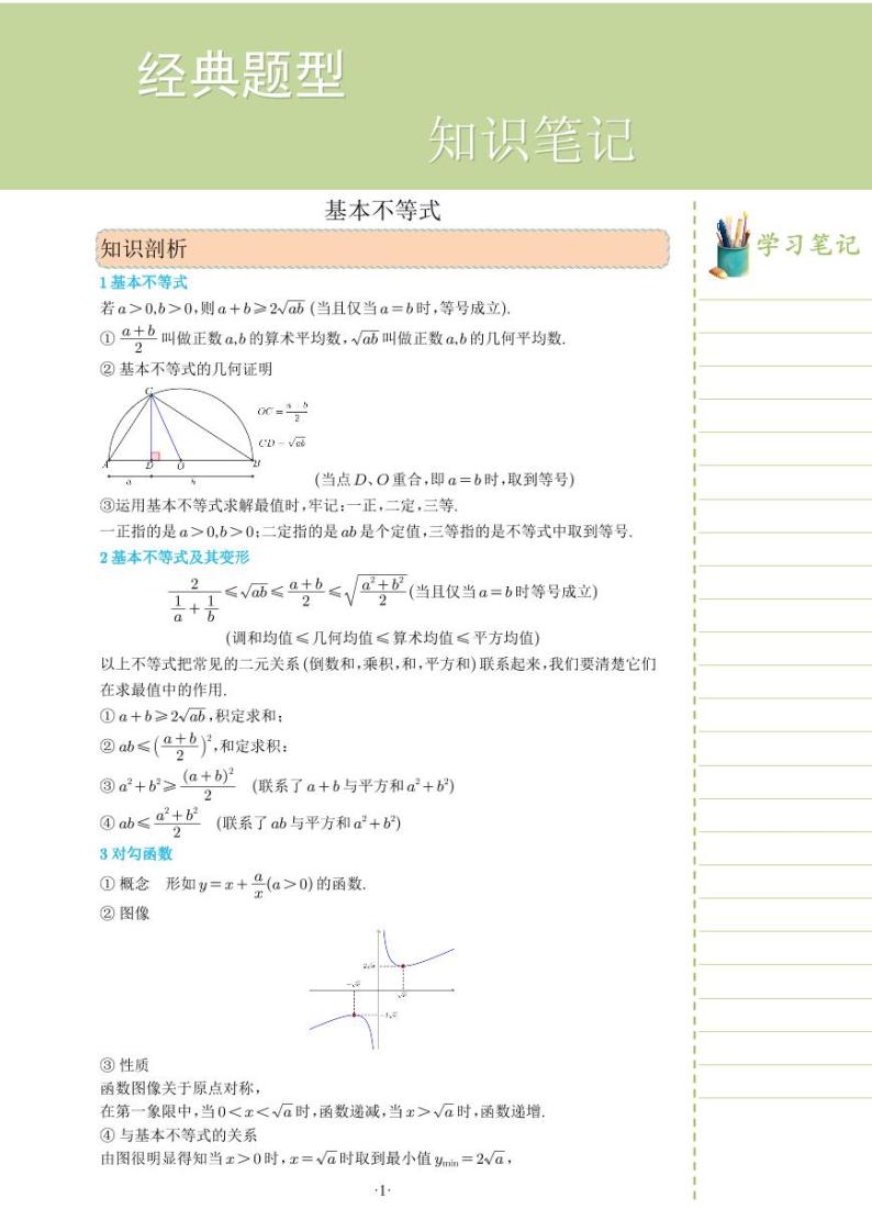 新教材高一数学上学期期末高分专项复习考点 1 基本不等式（2份打包，原卷版+教师版）01