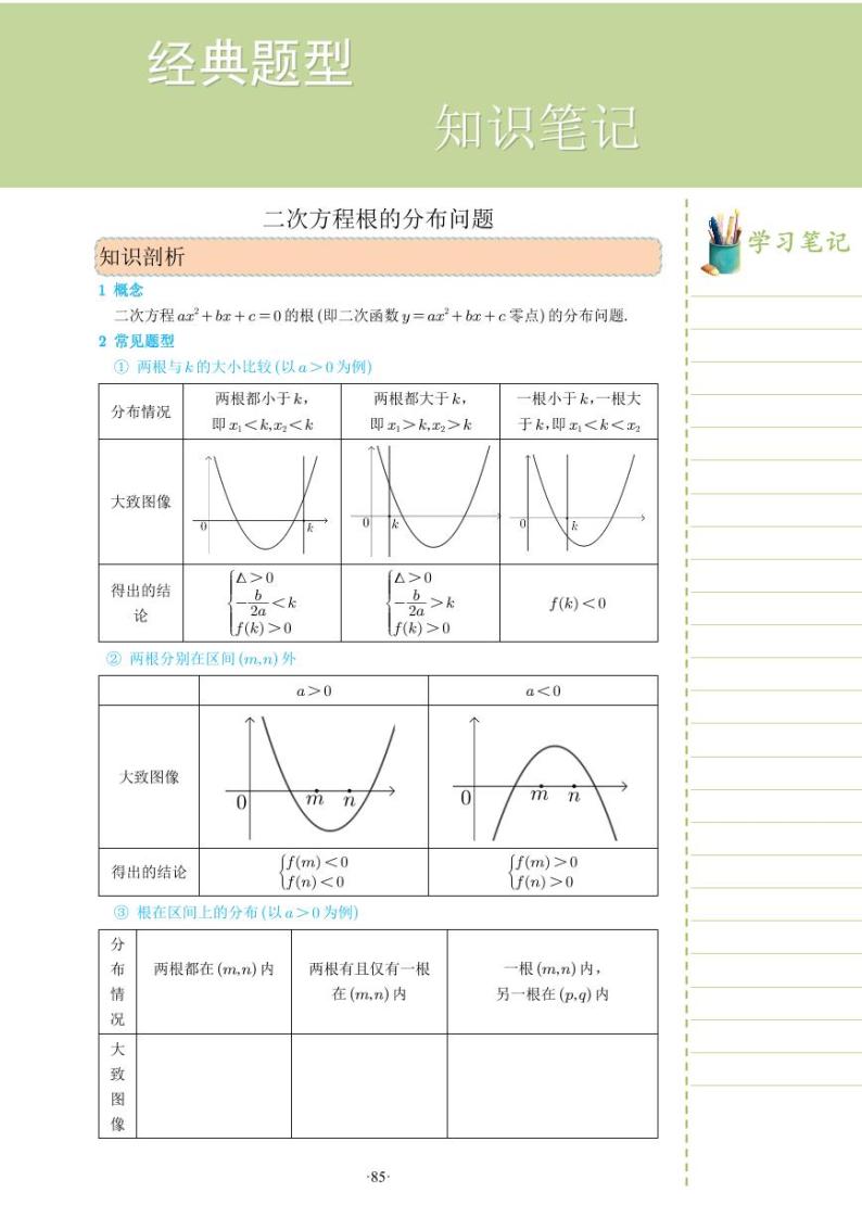 新教材高一数学上学期期末高分专项复习考点 11 二次方程根的分布问题（2份打包，原卷版+教师版）01