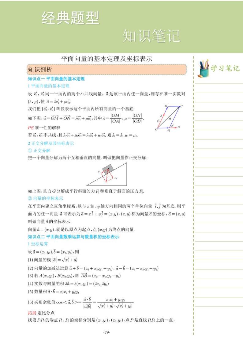 新教材高一数学上学期期末高分专项复习考点 22 平面向量的基本定理及坐标表示（2份打包，原卷版+教师版）01