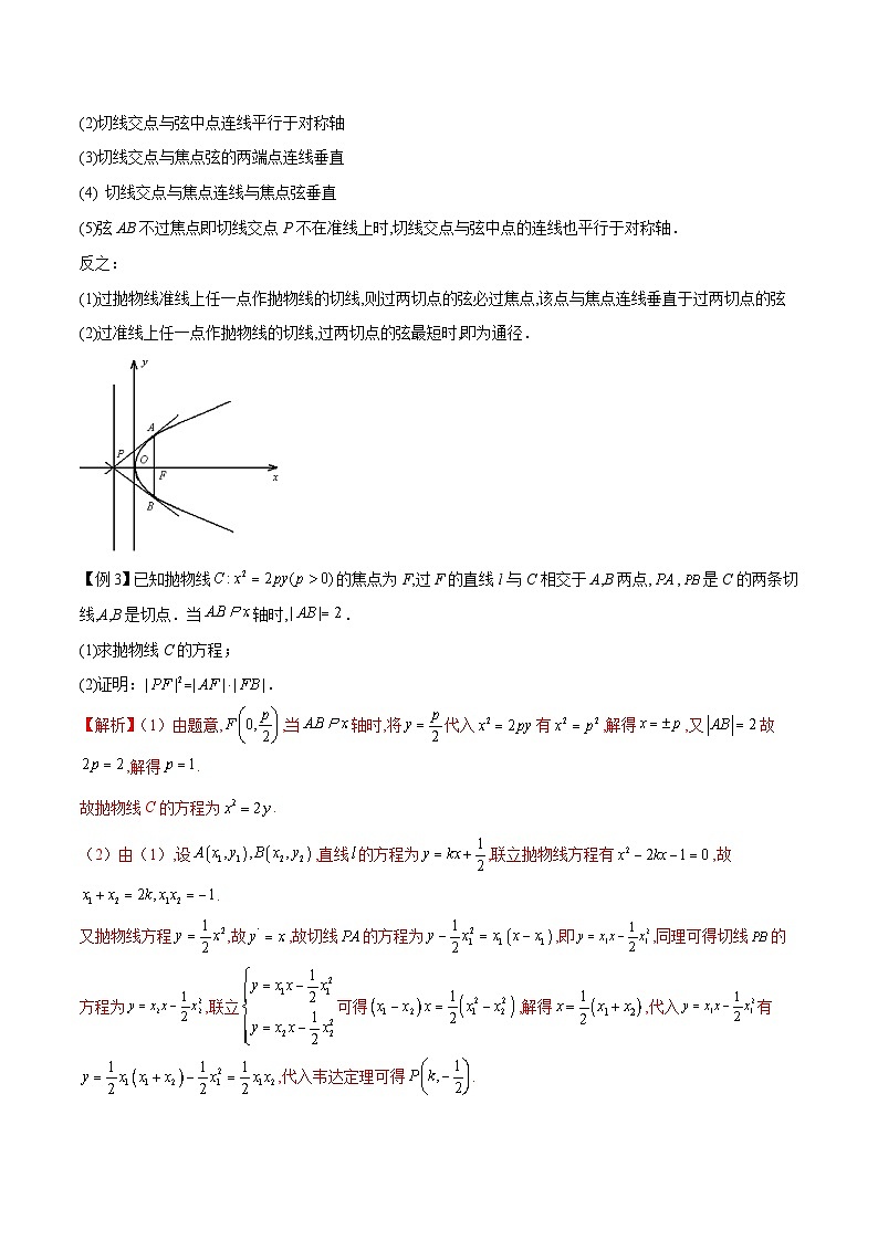 新高考数学二轮复习圆锥曲线培优专题11 抛物线中的切线问题（含解析）第3页