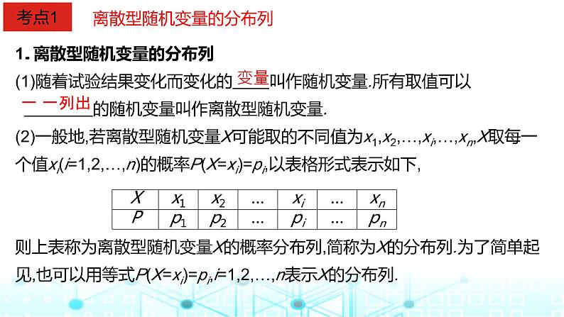2024届人教A版高考数学一轮复习离散型随机变量及其分布列均值与方差课件第2页
