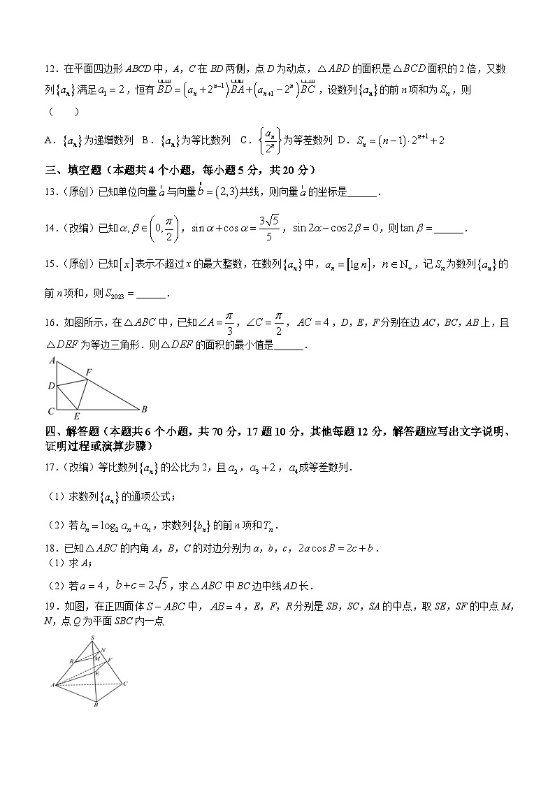 2024省双鸭山一中高三上学期10月月考试题数学含答案第3页