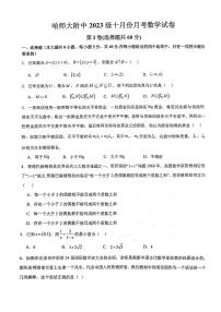 哈尔滨师大附中2023-2024学年高一10月月考数学试卷含答案解析