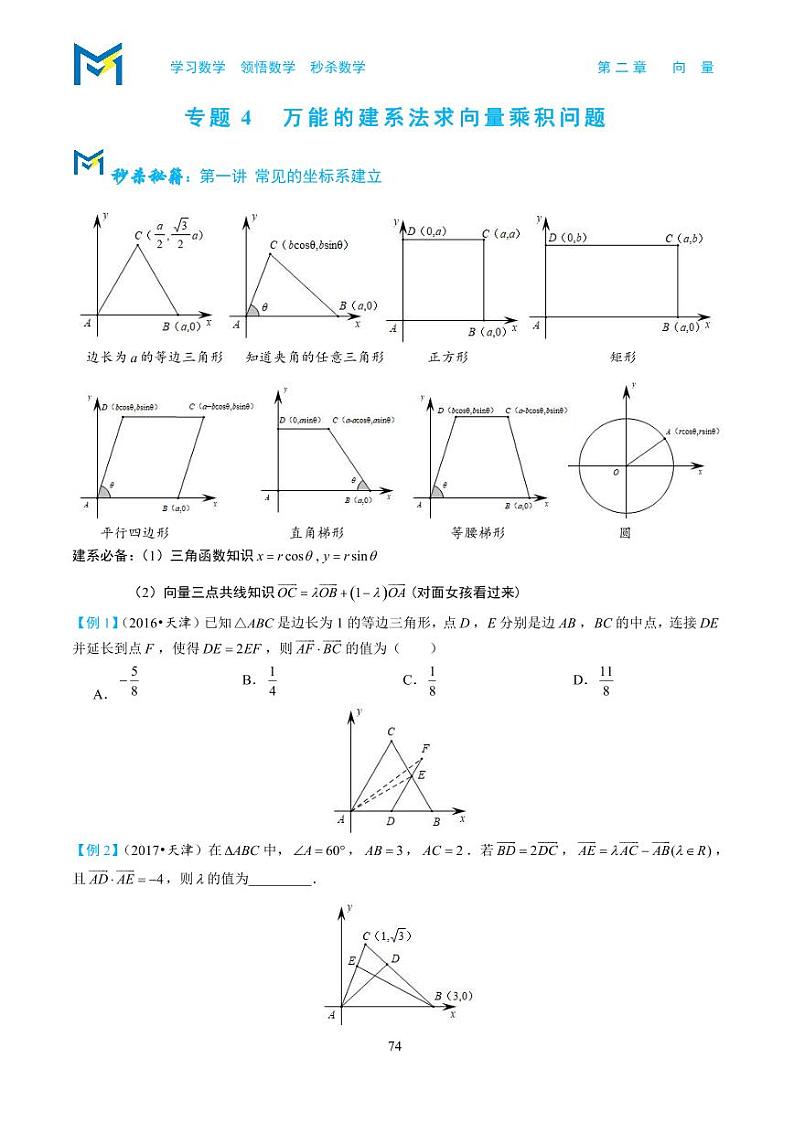 2-4万能的建系法求向量乘积问题第1页