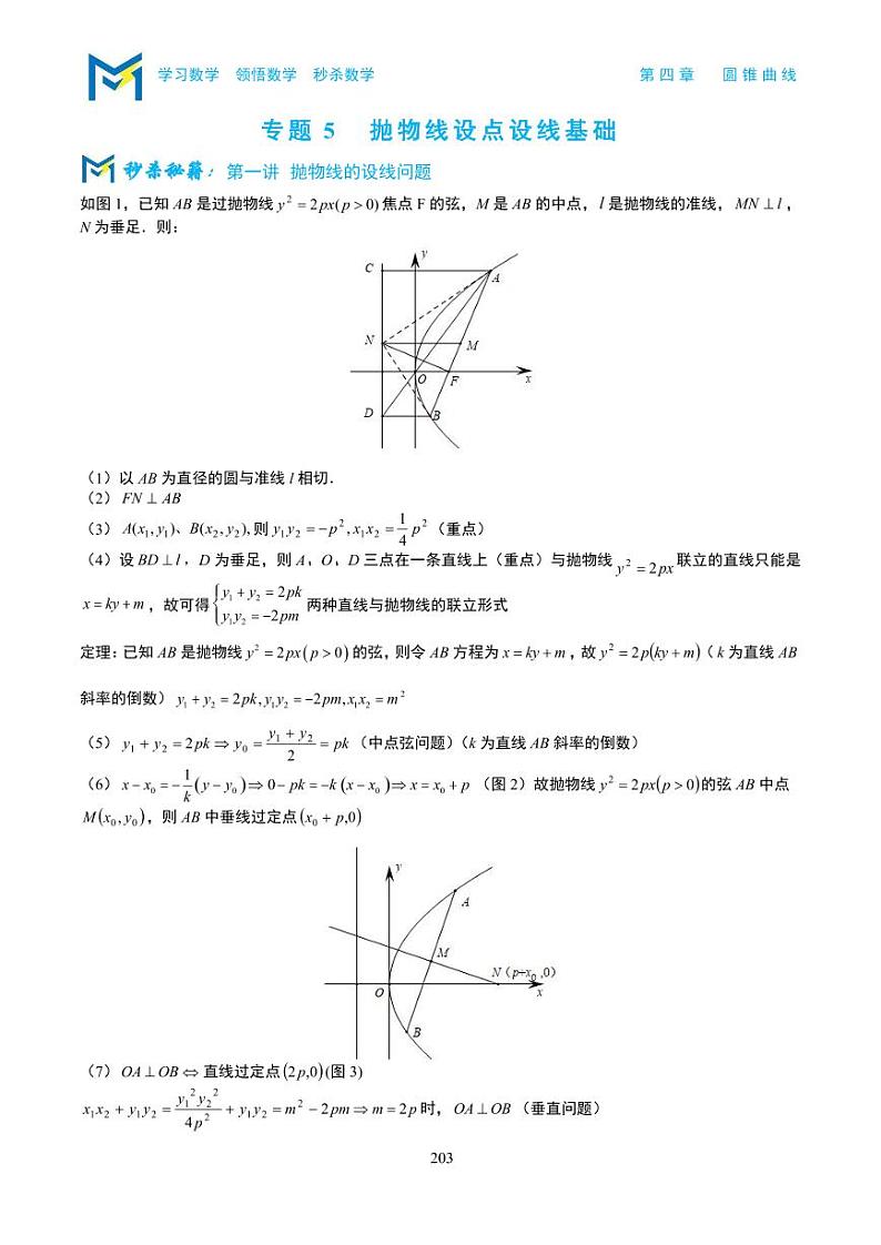 4-5抛物线设点设线基础第1页