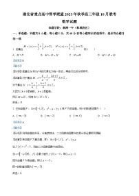 湖北省重点高中智学联盟2023-2024学年高三数学上学期10月联考试题（Word版附解析）