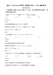 山东省青岛市青岛第二中学2022-2023学年高二上学期期中数学试题及答案