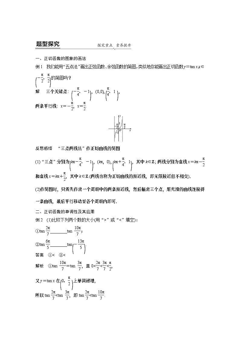 高中数学必修第一册第五章5.4.3《正切函数的性质与图象》学案-2019人教A版第2页