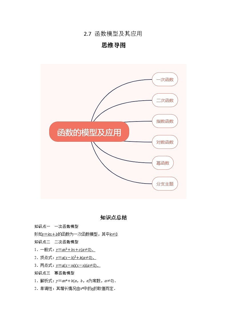 2024年高考数学第一轮复习专题2.7 函数模型及其应用（解析版）01