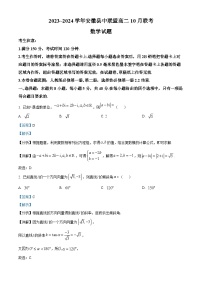 2024安徽省县中联盟高二上学期10月联考数学试题含解析