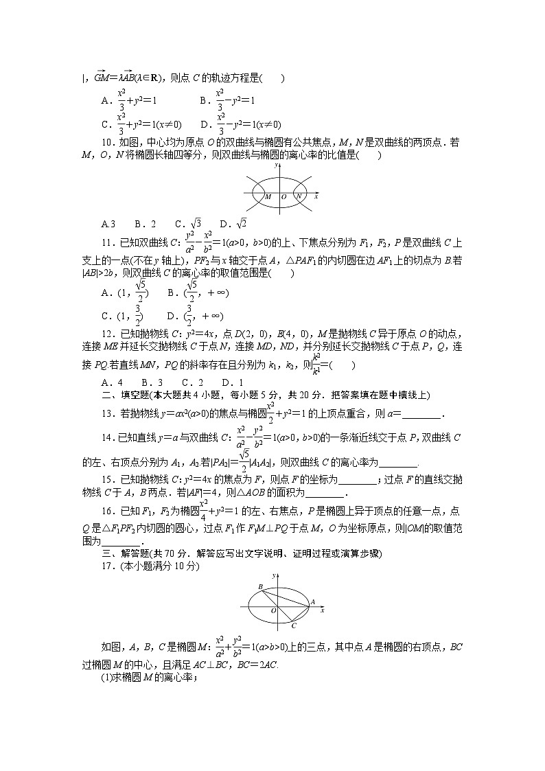 数学高考第一轮复习特训卷（文科）单元检测(十)　圆锥曲线第2页