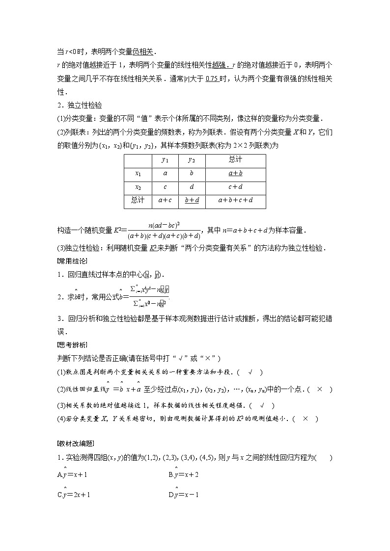 高考数学第一轮复习第十章 §10.4　变量间的相关关系、统计案例第2页