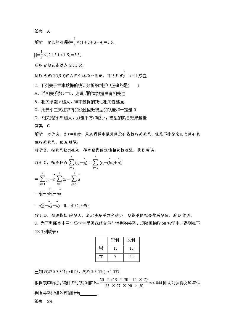高考数学第一轮复习第十章 §10.4　变量间的相关关系、统计案例第3页