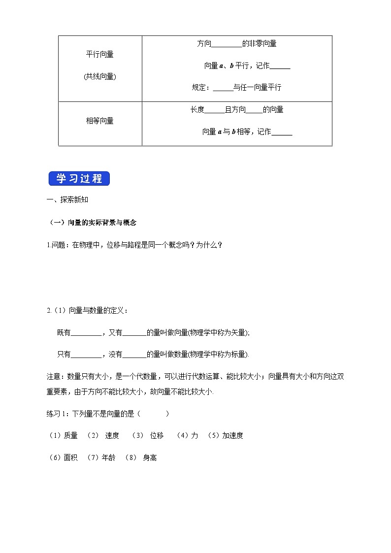 高中数学必修第二册《6.1 平面向量的概念》导学案-统编人教A版02