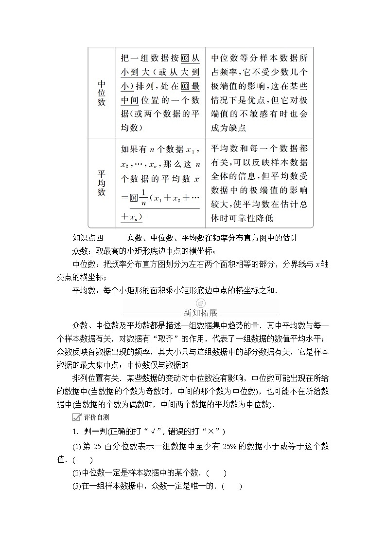 高中必修第二册数学《9.2 用样本估计总体》导学案-统编人教A版第2页
