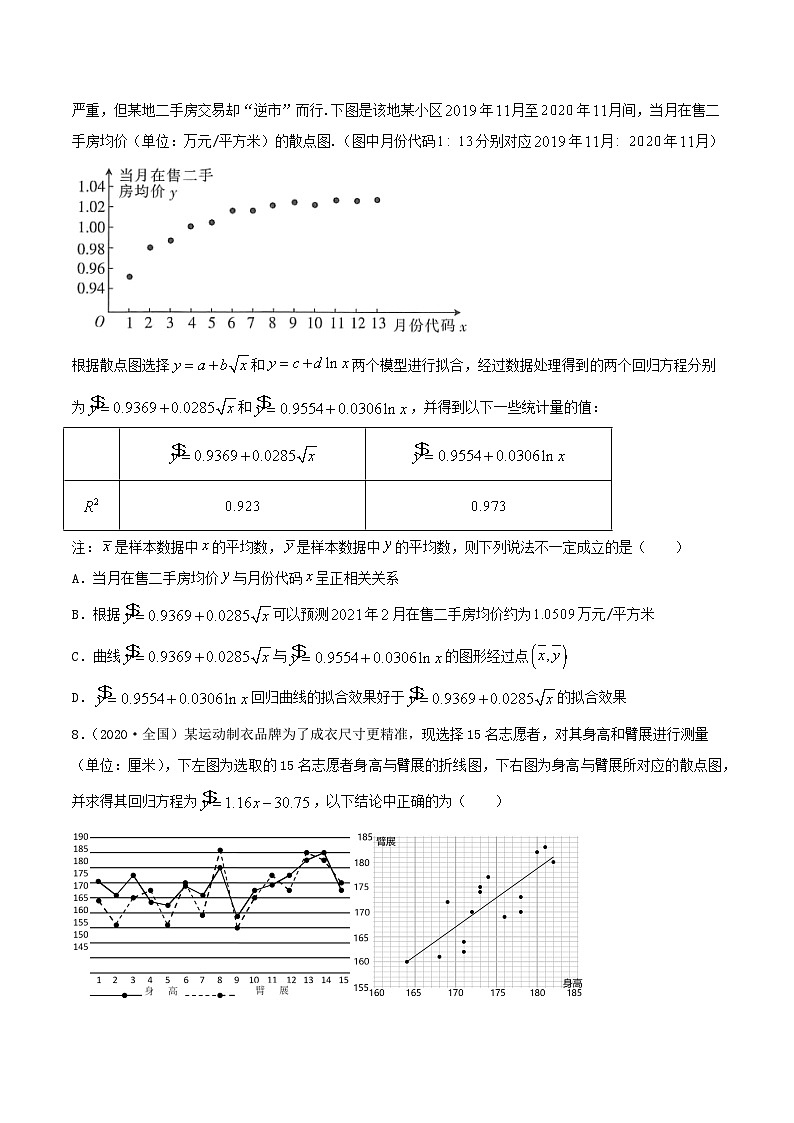 人教版高中数学选择性必修第三册第八章成对数据的统计分析 章末单元测试（含解析）第3页
