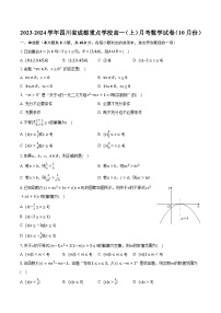 2023-2024学年四川省成都重点学校高一（上）月考数学试卷（10月份）（含解析）