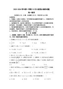 2024南京六校联合体高一上学期10月联合调研试题数学含答案