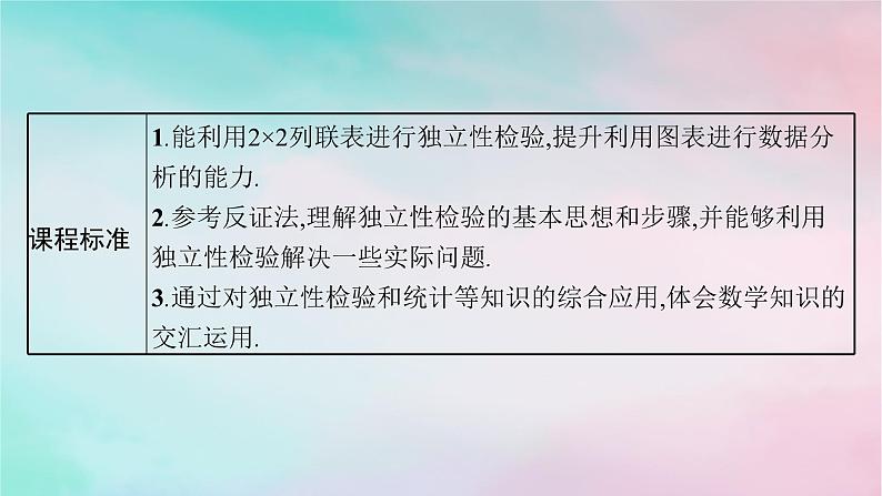 新教材2023_2024学年高中数学第8章成对数据的统计分析8.3列联表与独立性检验8.3.1分类变量与列联表8.3.2独立性检验课件新人教A版选择性必修第三册03