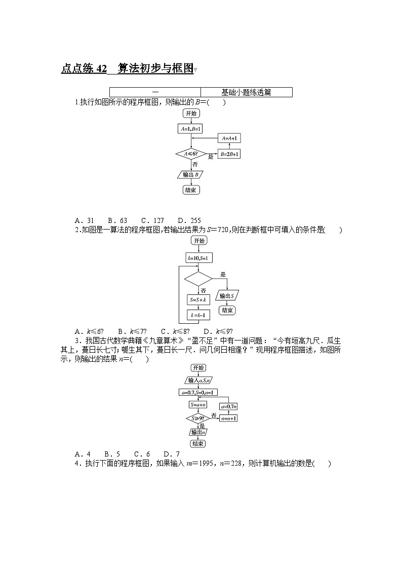2024年高考数学第一轮复习全程考评特训点点练 42第1页
