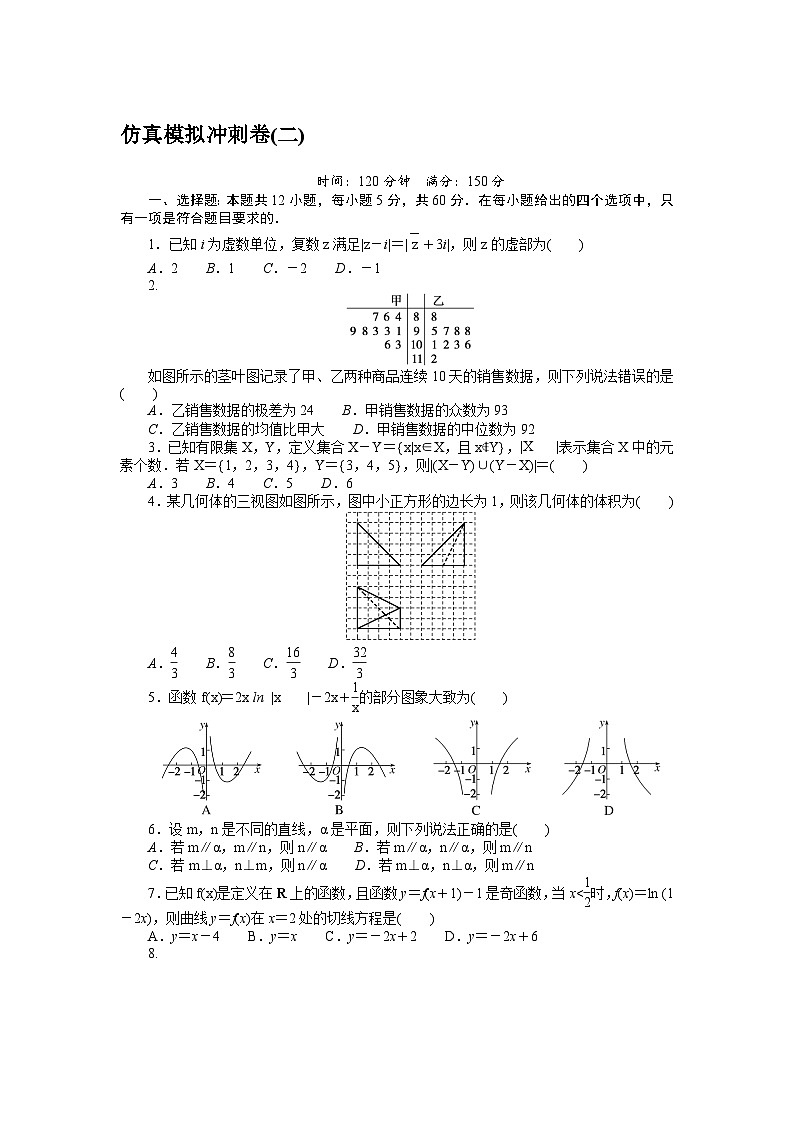 2024年高考数学第一轮复习全程考评特训仿真模拟冲刺卷(二)第1页