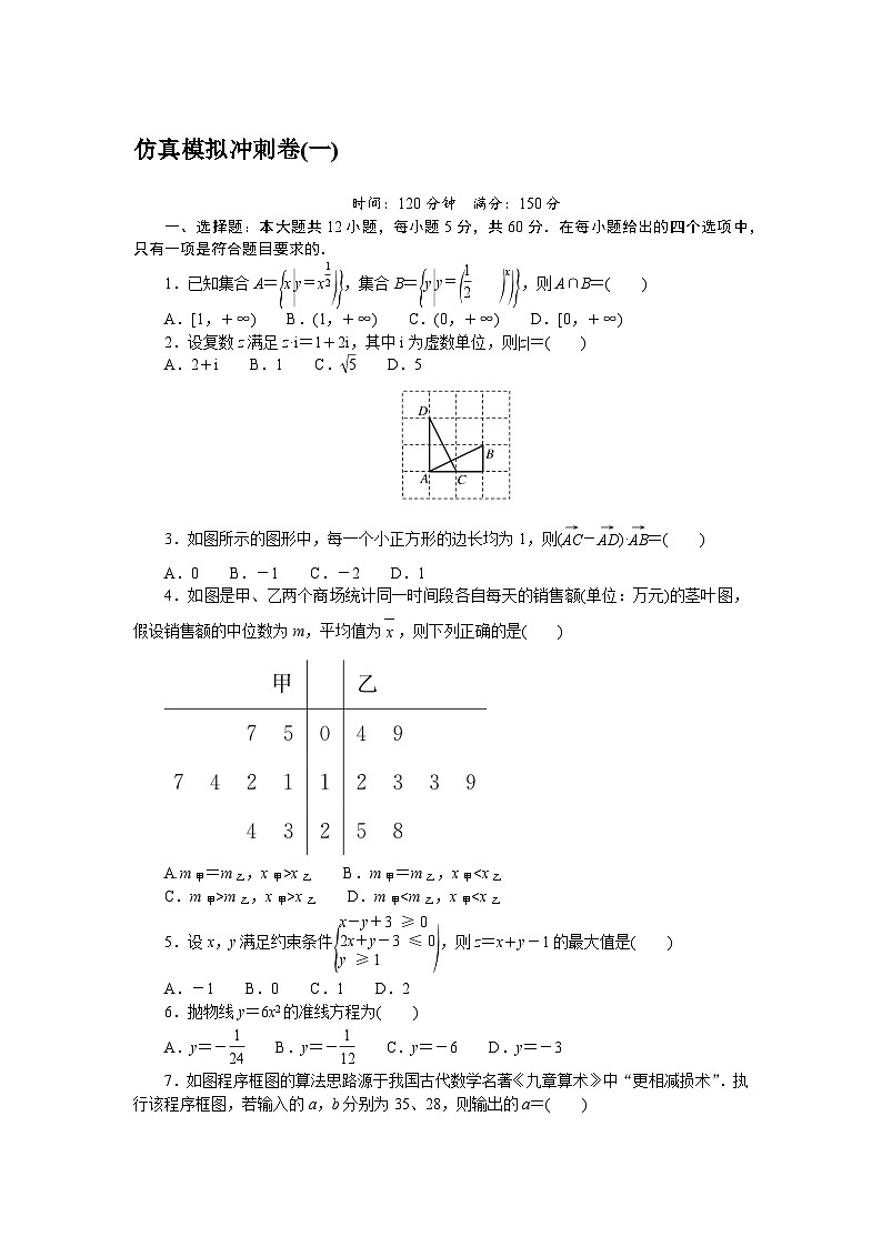 （文科版）2024年高考数学第一轮复习全程考评特训仿真模拟冲刺卷(一)第1页